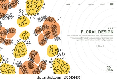 Creative banner decorated with hand drawn tropical leaves. Vector of abstract backgrounds with bright vibrant banners, posters, cover design templates with tropical leaves and plants.