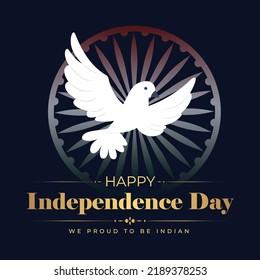 Creative banner design of 15th august happy independence day template. 