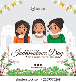 Diseño creativo de pancartas del 15 de agosto feliz día de la independencia. 