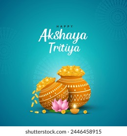 Creative banner design of akshaya tritiya festival template. Vector illustration.