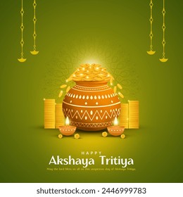 Creative banner design of akshaya tritiya festival template. Vector illustration.