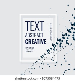 creative banner design with floating particles