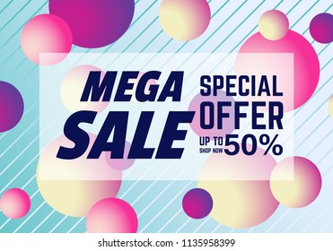 Creative Banner Design Fluid Style Colors and Shapes. Sale Offer. Trendy Art for Cover, Poster, Web, Page, Social, Media, Ad, Greeting, Card