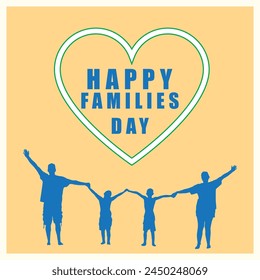 Creative Banner Design for Global Family Day. International Family Day Wishing Greeting Card. World Family Day. Family Illustration. EPS
