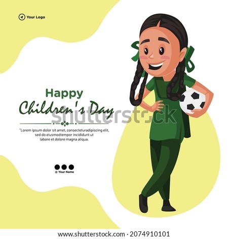 Creative banner design of happy children's day template.