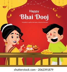 Creative Banner Design Of Indian Festival Happy Bhai Dooj Template.