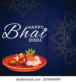 Diseño creativo de pancartas del festival indio happy bhai dooj template.