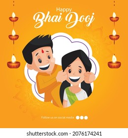 Diseño creativo de pancartas del festival indio happy bhai dooj template.