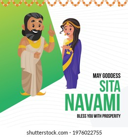 Creative banner design of Sita Navami festival. 