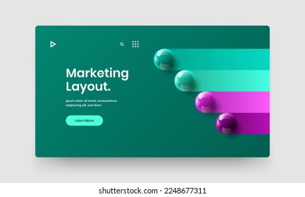 Creative banner design vector template. Trendy realistic balls book cover layout.
