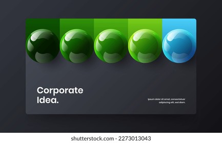 Creative banner design vector template. Unique realistic balls catalog cover layout.