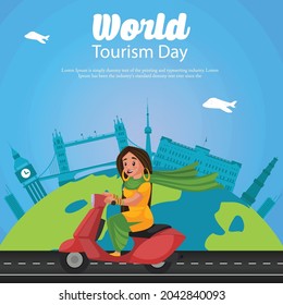 Creative banner design of world tourism day vector illustration.