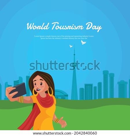 Creative banner design of world tourism day vector illustration.