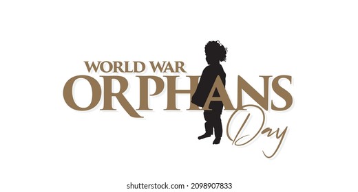 Creative Banner Design For World War Orphans Day. Welfare Campaign For World War Orphans Day. Editable Illustration Of Orphan.