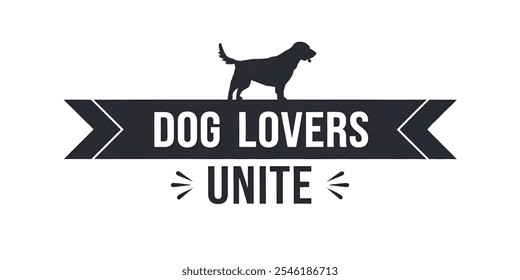 Creative banner of dog theme,minimalistic flat vector illustration with plain background.