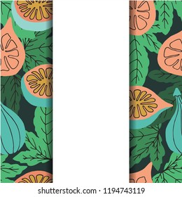 Creative banner with fig  in hand drawn style. For shop, store, cafe and packaging design. Vector illustration