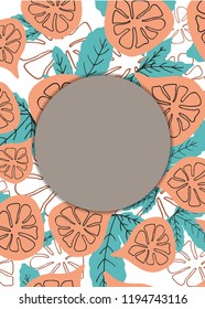 Creative banner with fig pattern in hand drawn style. For shop, store, cafe and packaging design. Vector illustration