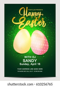 creative banner or flyer for Happy Easter with nice and beautiful design illustration.