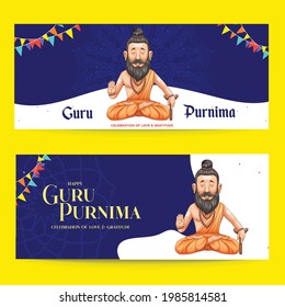 Creative banner illustration for the day of honoring celebration Guru Purnima.