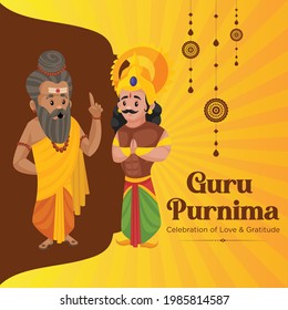 Creative banner illustration for the day of honoring celebration Guru Purnima.
