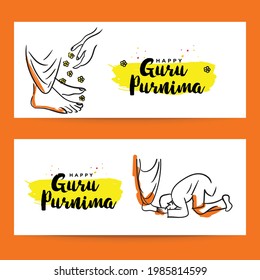 Creative banner illustration for the day of honoring celebration Guru Purnima.