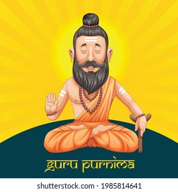 Creative banner illustration for the day of honoring celebration Guru Purnima.