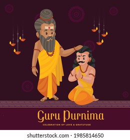 Creative banner illustration for the day of honoring celebration Guru Purnima.