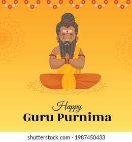 Creative banner illustration for the day of honoring celebration happy Guru Purnima.