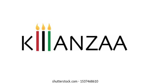 Creative Banner for Kwanzaa with traditional colored candles representing the Seven Principles (or Nguzo Saba) over a ancient scroll.