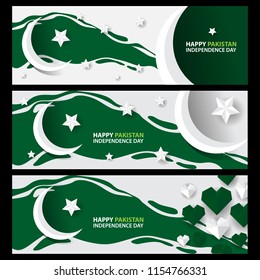 creative banner with pakistan flag concept for independence day