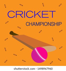 Creative banner or poster design with cricket elements orange background for Cricket Tournament concept