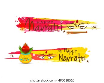 Creative banner or poster for festival of indian festival Navratri celebration,offer background.