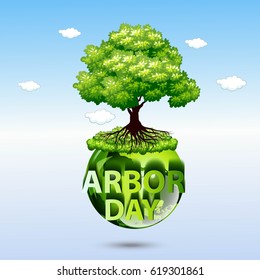 creative banner or poster or flyer for Arbor Day with nice and beautiful design illustration. 