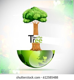 creative banner or poster or flyer for Save the Trees with nice and beautiful design illustration. 