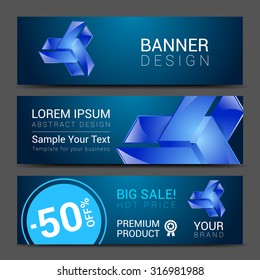 creative banner set with lines logo blank.