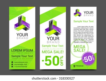 creative banner set with lines logo blank.
