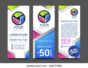 creative banner set with lines logo blank.