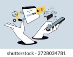 Creative banner of smartphone app development. Vector illustrations for web banner, social media banner, business presentation, marketing material. 