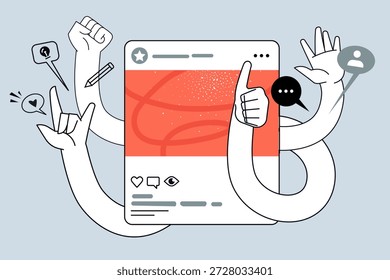 Anuncio creativo de las redes sociales. Ilustraciones vectoriales para el Anuncio de Web, Anuncio de redes sociales, presentación de negocios, material de marketing. 