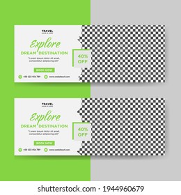 Creative  banner for social media, web banner for travel ads