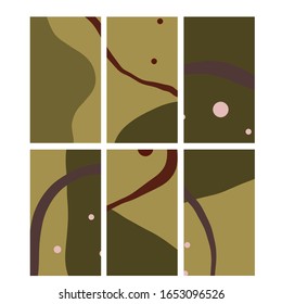 Creative banner for story. Set of simple social print for media frame. Creative minimal templates for story with abstract pastel colorful shapes, scribble.

