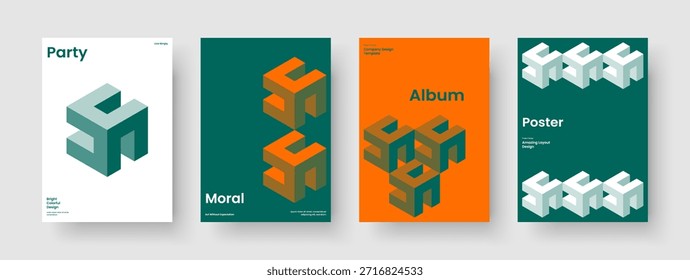 Plantilla de Anuncio creativo. Diseño de folleto geométrico. Diseño de presentación empresarial aislado. Antecedentes. Informe. Volante. Cartel. Portada de libro. Manual. Cuaderno. Revista. Catálogo. Cartera. Panfleto