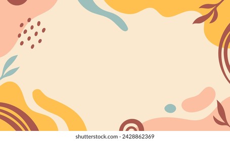 Creative banner templates with copy space for text. Modern vector illustration, hand drawn organic shapes and textures.