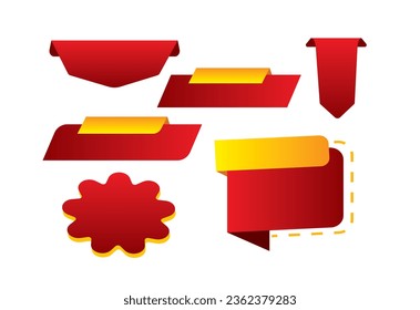diseño creativo de vectores de banner y pegatinas, conjunto vectorial de elementos de diseño, pegatina estilo Origami.