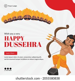 Creative banner of wish you a very Happy Dussehra template.