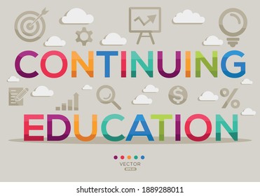 Palabra creativa () Banner con iconos, ilustración vectorial.
