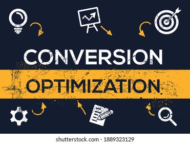 Palabra creativa () Banner con iconos, ilustración vectorial.
