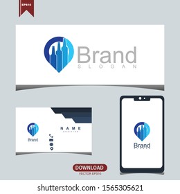 Creative bar wine location concept logo icon vector design
