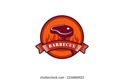 Plantilla de logotipo creativo de barbacoa con detalles
