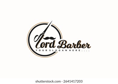creative barber logo, vintage logo, modern vintage logo,barbershop logo.
